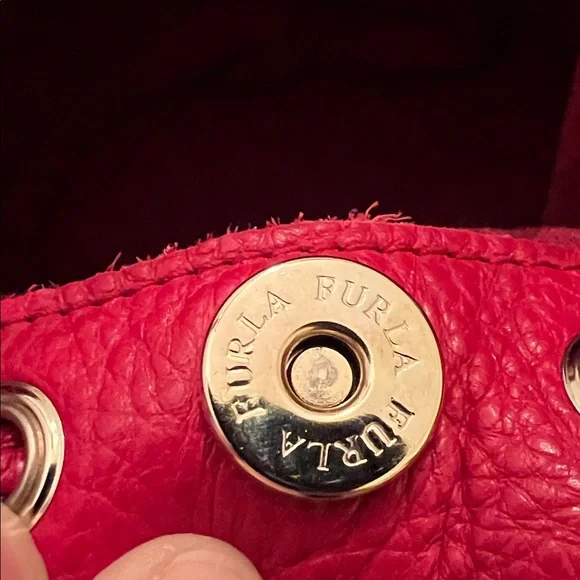 Furla Vibrant Red Leather Crossbody Bag EUC LOOKS NEW! Beautiful! - Picture 10 of 15